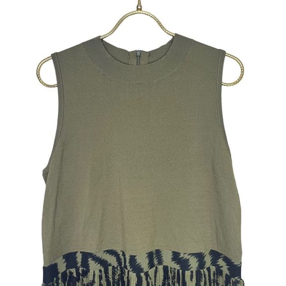 NEW Ted Baker Justnee Olive Green Zebra Print Pleated Midi Dress Size XL - Picture 4 of 11